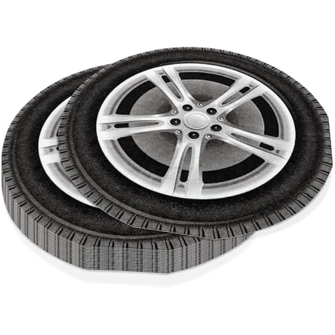 100 PCS TIRE NAPKINS, RACE CAR PARTY SUPPLIES, TWO FAST PARTY DECORATIONS, WHEEL PAPER NAPKINS FOR RACE CAR THEMED BIRTHDAY PARTY, FAST ONE PARTY, BABY SHOWER - Image 5